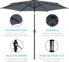 Best Choice Products 10ft Outdoor Table Compatible Steel Polyester Market Patio Umbrella w/Crank and Easy Push Button Tilt - Image 5