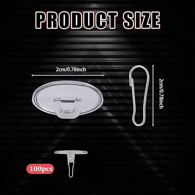 100 Pack Ceiling Hooks Adhesive Removable Transparent Wall Hanger - Image 5