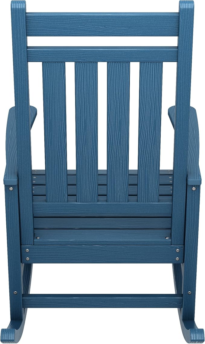SERWALL Oversized Rocking Chair, Outdoor Rocking Chair for Adults, All Weather Resistant Porch Rocker for Lawn Garden, Blue - Image 8
