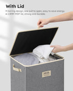 SOLEDI Laundry Hamper with Lid 100L Large & Tall Collapsible Laundry Basket - Image 5
