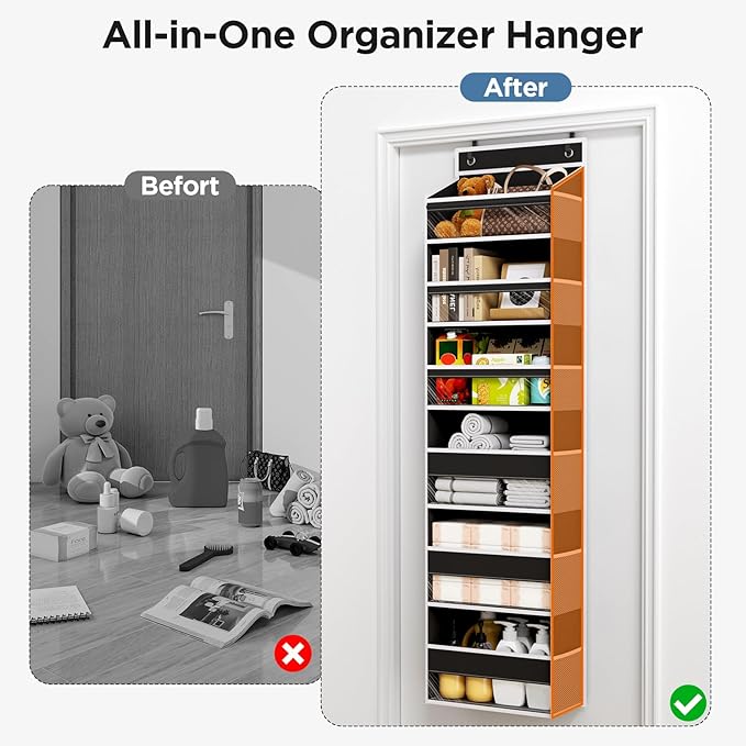 Over The Door Organizer, 6 Shelf Door Hanging Organizers - Image 8