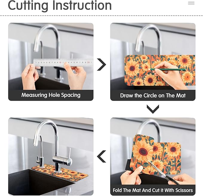 Kitchen Sink Splash Guard 2 PCS 30 Inch Sink Faucet Mat Splash Guard - Image 4