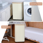 Laundry Basket with Wheels, 110L Beige Clothes Hamper - Image 4