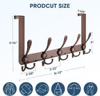 TICONN Over The Door Hooks, 5 Heavy Duty Tri Coat Rack All Metal Coat Hanger - Image 2
