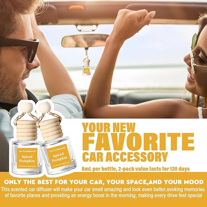 HoogaLife Car Air Freshener Diffuser 2 Pack Hanging Spiced Pumpkin Car Air - Image 3