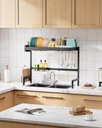 Over The Sink Dish Drying Rack, Expandable 2-Tier Stainless Steel Kitchen - Image 7