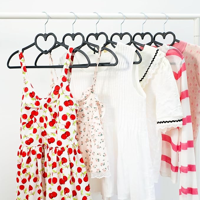 Plastic Hangers 30 Pack, Heart-Shaped Clothes Hanger Ultra Thin Space Saving - Image 6