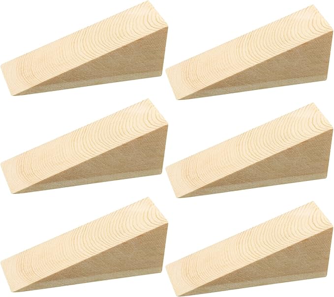 6 Pcs Wooden Door Stopper Wedge Non Slip Firefighter Wood Door Stopper Wedge by Amyhill