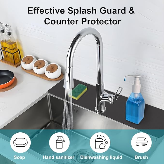 2PCS Customizable Faucet Mat for Kitchen Sink: 30"L x 5.5"W Quick Drying - Image 8