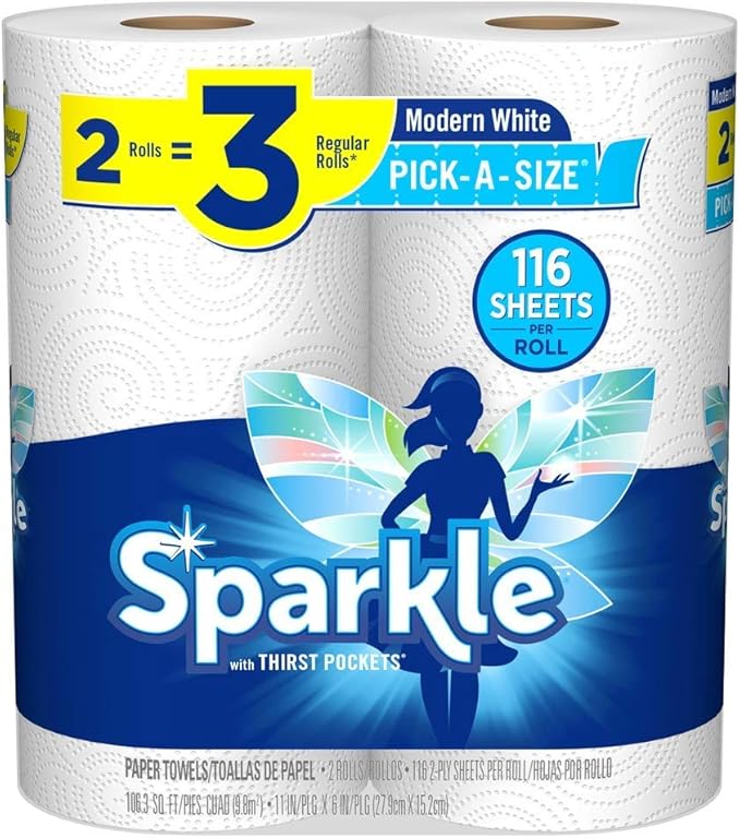 Sparkle Paper Towel, 2 Giant Pas Rolls, 1.095 lb by Sparkle%C2%AE