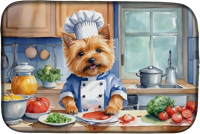 Caroline's Treasures DAC6292DDM Norwich Terrier The Chef Dish Drying Mat by CarolinesTreasures