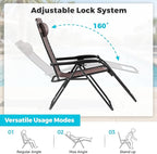 Homall Zero Gravity Chair Patio Folding Lawn Outdoor Lounge Gravity Camp Reclining Lounge Chair with Cup Holder Pillows for Poolside Backyard and Beach Set of 4 (Brown) - Image 7