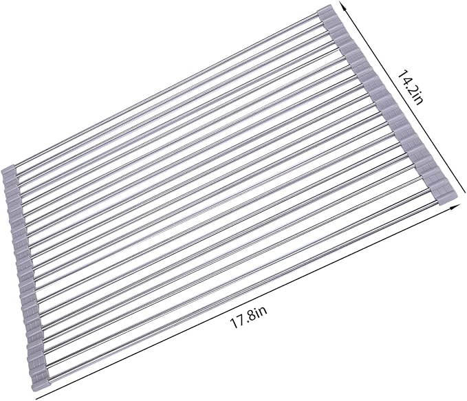 Ahyuan Roll up Dish Drying Rack Over The Sink Kitchen Roll up Sink Drying Rack - Image 7