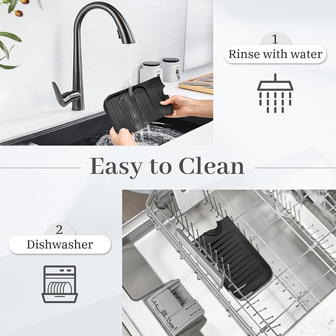 PoYang 17.7 Inch Faucet Mat for Kitchen Sink Splash Guard Behind Faucet - Image 9