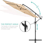 Best Choice Products 10ft Offset Cantilever Hanging Market Patio Umbrella, 8 Sturdy Ribs, Easy Adjustment - Sand - Image 4
