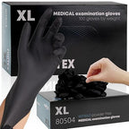 FINITEX - Black Nitrile Disposable Gloves, Powder/Latex-Free, Medical Exam 100 by FINITEX
