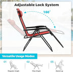Homall Zero Gravity Chair Patio Folding Lawn Outdoor Lounge Gravity Camp Reclining Lounge Chair with Cup Holder Pillows for Poolside Backyard and Beach Set of 4 (Red) - Image 4