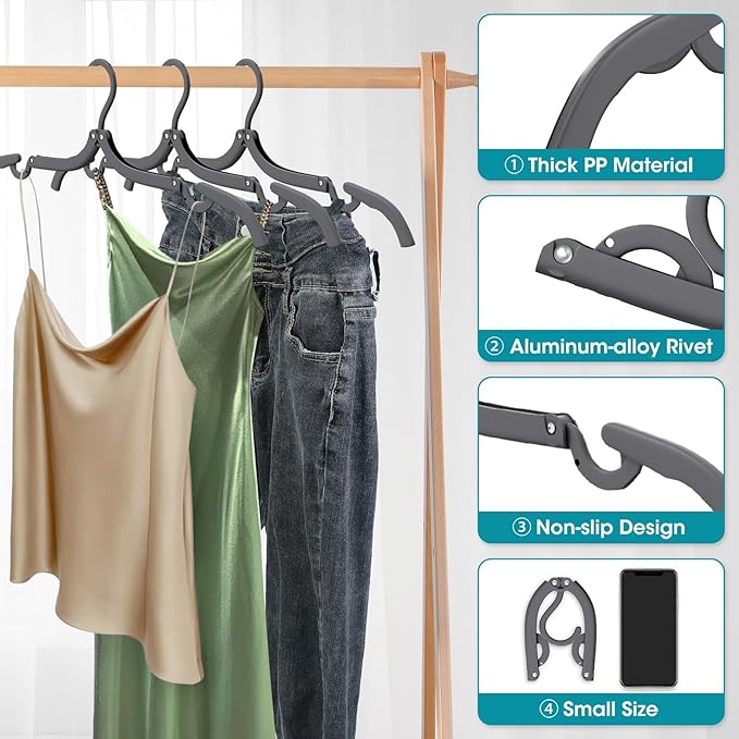 30 Pcs Travel Hangers Portable Foldable Travel Hanger Organizer, Plastic Cruise - Image 4