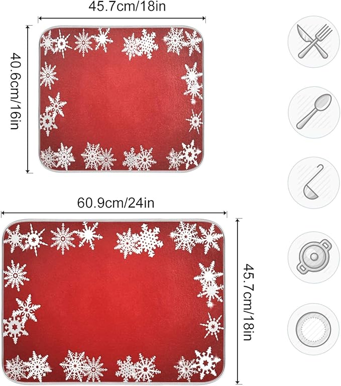 Super Absorbent Dish Drying Mat, Microfiber Fast-Drying Dish Mat, Kitchen Dish - Image 3