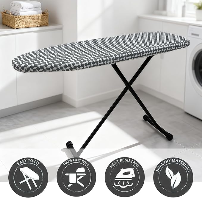 Ironing Board Cover and Pad, Sewn-in Thick Feltpads, Elastic Edge, Fits - Image 7