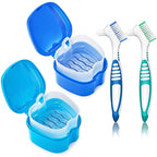 Denture Cups for Soaking Dentures, Partial Denture Holder Case Retainer by EZEELAI