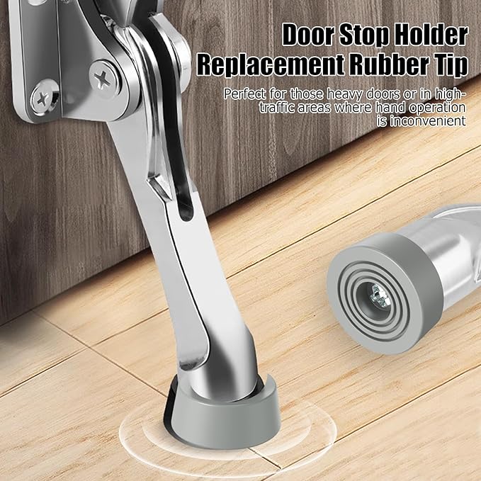 6-Pack Door Stopper Replacement Rubber Tips, Heavy Duty Kickdown Door Stop Tips - Image 2