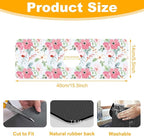 2 Pack Watercolor Floral Sink Faucet Absorbing Mat White Pink Flowers Super - Image 2
