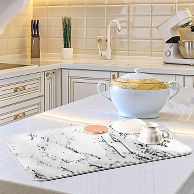 Super Absorbent Dish Drying Mat, Microfiber Fast-Drying Dish Mat, Kitchen Dish - Image 6