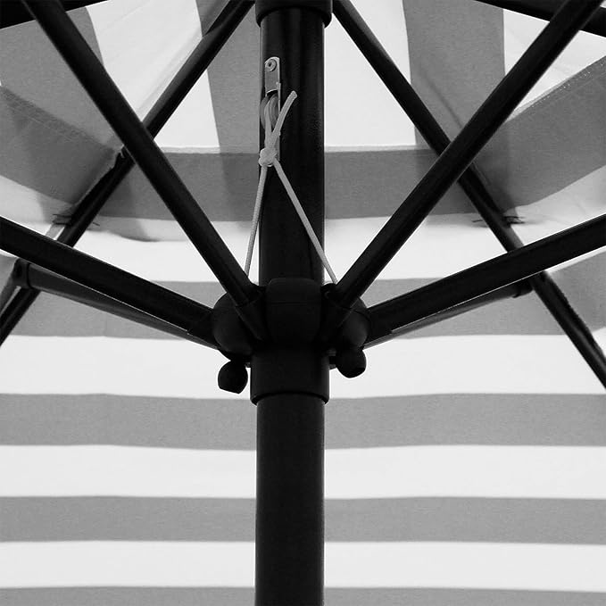 Blissun 7.5 ft Patio Umbrella, Yard Umbrella, Outdoor Market Umbrella with Push Button Tilt Crank (Black&White) - Image 3