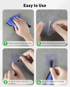 Uniclife 10 Pcs Self Adhesive Picture Hooks 40 lbs Load No Drill Screw Stickers - Image 5