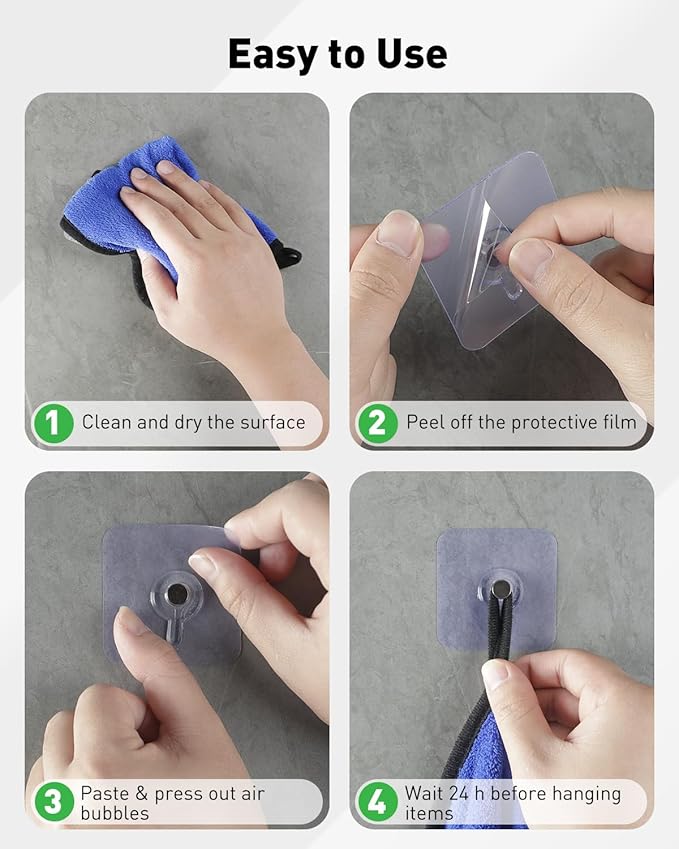 Uniclife 10 Pcs Self Adhesive Picture Hooks 40 lbs Load No Drill Screw Stickers - Image 5