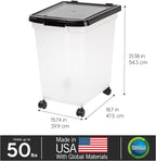 IRIS USA Airtight Dog Food Storage Container, WeatherPro, Removable Wheels - Image 3