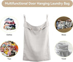100% Linen Hanging Laundry Hamper Bag 20x27 Inch, Over the Door - Image 5