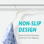 Premium Velvet Shirt Hangers 30 Pack, Non-Slip 360° Swivel Hook Slim Flocked - Image 4