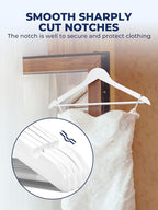 Smartor White Wooden Hangers 20 Pack, Solid Wood Coat Hanger - Image 5