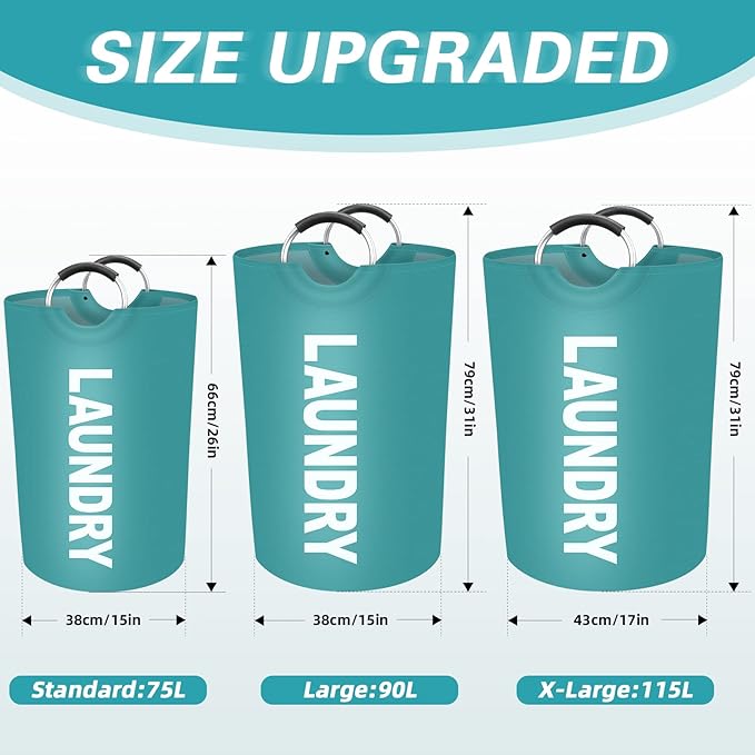 StorageRight 75L Large Laundry Basket, Laundry Hamper, Dirty Clothes Hamper - Image 2