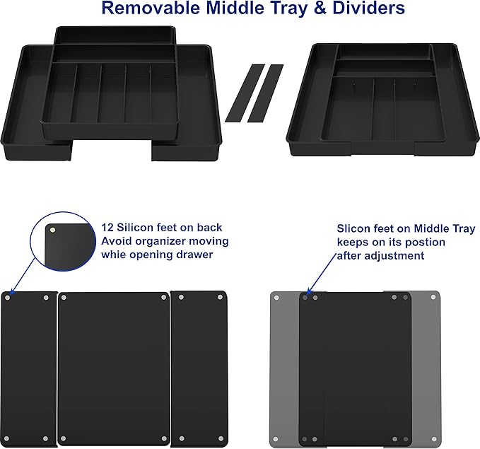 Simple Houseware Expandable Kitchen Drawer Flatware Organizer - Image 4