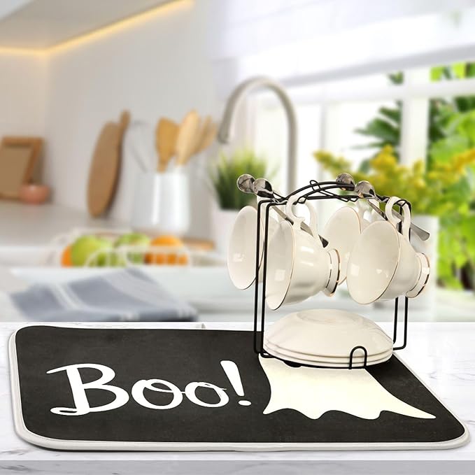 Halloween Ghost Boo Dish Drying Mat - Image 6