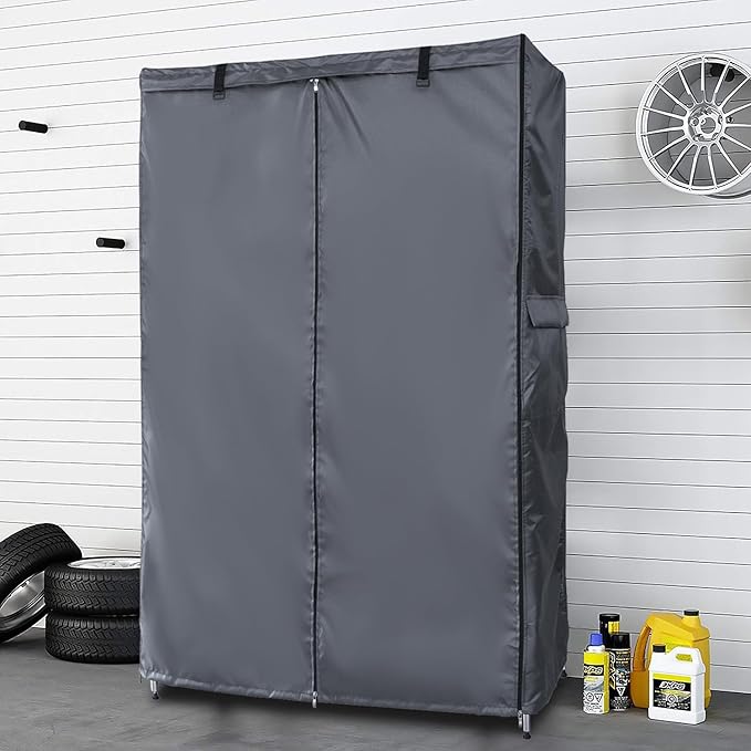 Waterproof Shelf Cover,600D Heavy Duty Dustproof Storage Wire Rack Covers,Outdoor Shelving Covers for Wire Shelves with Zipper 48''x18''x72'',Clear Front. - Image 2