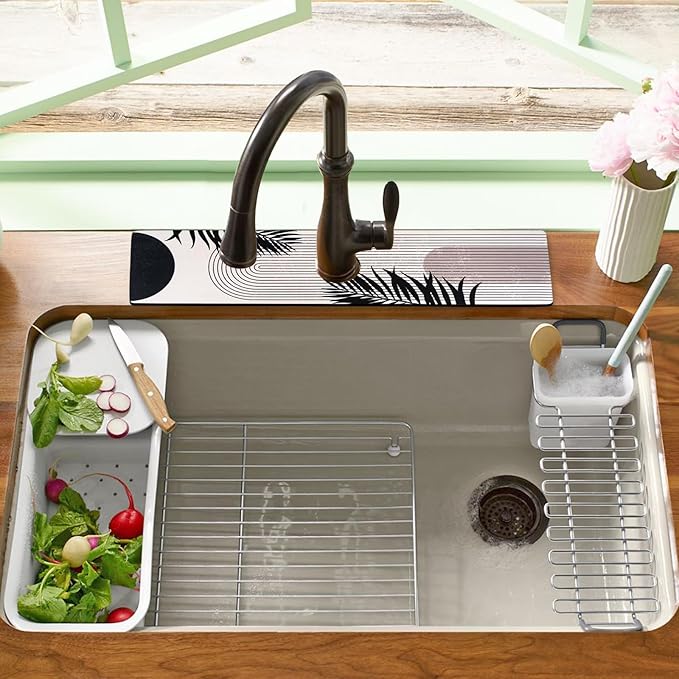 Sink Faucet Absorbing Mat, 2 Pack Drying Mat Around Faucet Sink Splash Guard - Image 7
