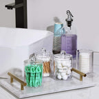 AOZITA 4 Pcs, Acrylic Qtip Holder Dispenser - Image 5
