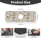Coffee Time Vintage Espresso Machine Cupcakes Beans Kitchen Sink Splash Guard - Image 2