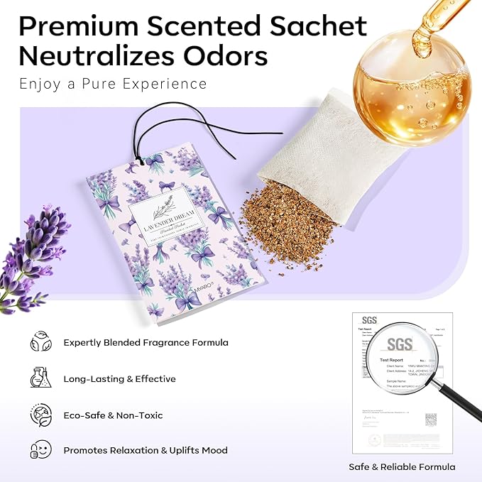 MYARO 20 Pack Lavender Scented Sachets - Image 4