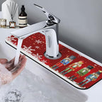 Christmas Snowflake Nutcracker Red 15" X 5.5" Kitchen Sink Splash Guard Faucet - Image 7