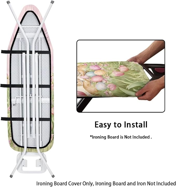 Tulip and Easter Bunny Ironing Board Covers Standard Size, Table Top Ironing - Image 4