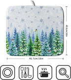 Winter Dish Drying Mat Forest Kitchen Mat - Image 2