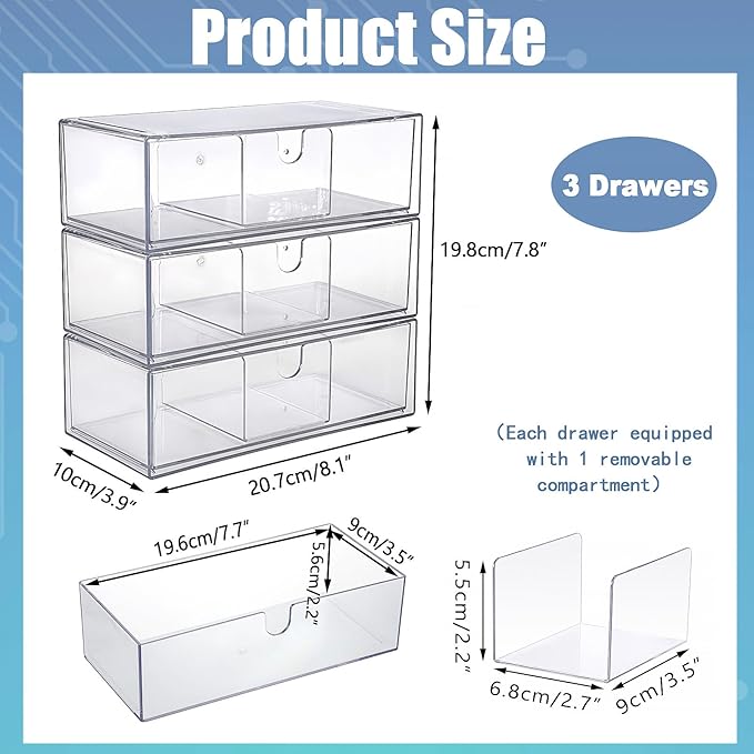 BTSKY 3 Pack Clear Acrylic Battery Storage Organizer - Image 3