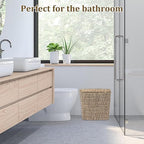 Wicker Waste Basket with Lid and Liner, Woven Seagrass Trash Can, Bathroom - Image 7