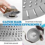 zaa Bathtub Drain Hair Catcher, Silicone Collapsible 3 Pack Drain Protector - Image 4