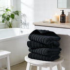 Jacquotha 4-Pack Bathroom Hand Towels Ribbed – Guest Room & Spa Premium Cotton - Image 2